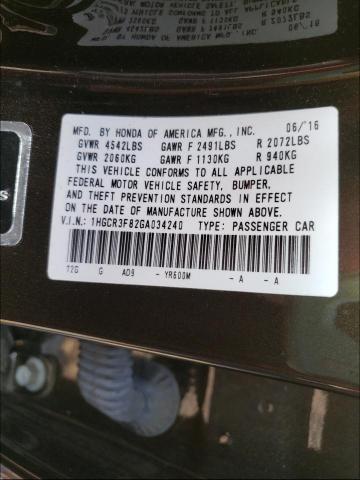 Photo 9 VIN: 1HGCR3F82GA034240 - HONDA ACCORD EXL 