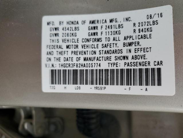 Photo 12 VIN: 1HGCR3F82HA005774 - HONDA ACCORD EXL 