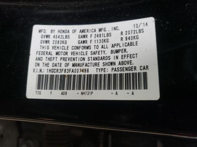 Photo 9 VIN: 1HGCR3F83FA007496 - HONDA ACCORD EXL 