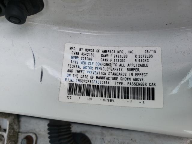 Photo 9 VIN: 1HGCR3F83FA030664 - HONDA ACCORD EXL 