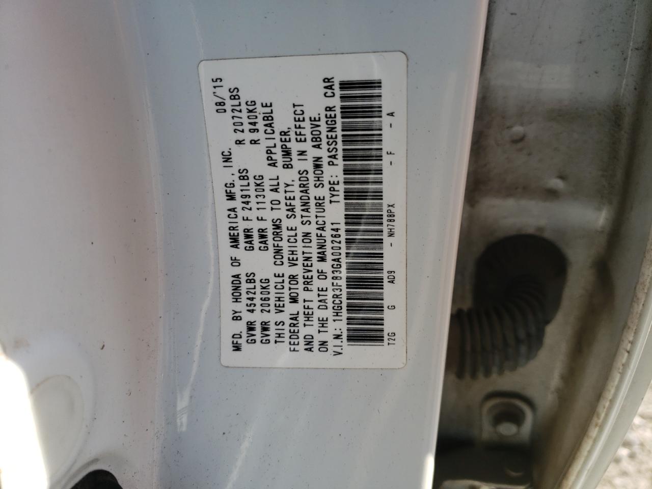 Photo 11 VIN: 1HGCR3F83GA002641 - HONDA ACCORD 