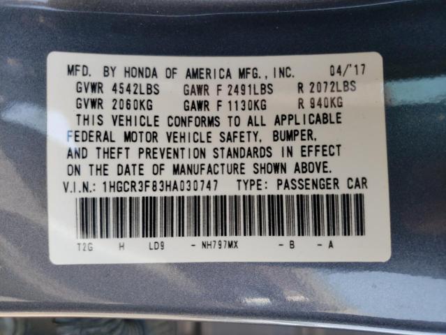 Photo 11 VIN: 1HGCR3F83HA030747 - HONDA ACCORD 