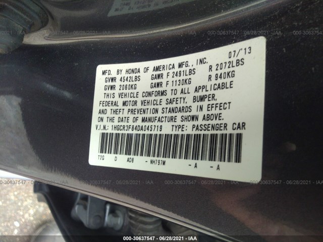 Photo 8 VIN: 1HGCR3F84DA045719 - HONDA ACCORD SDN 