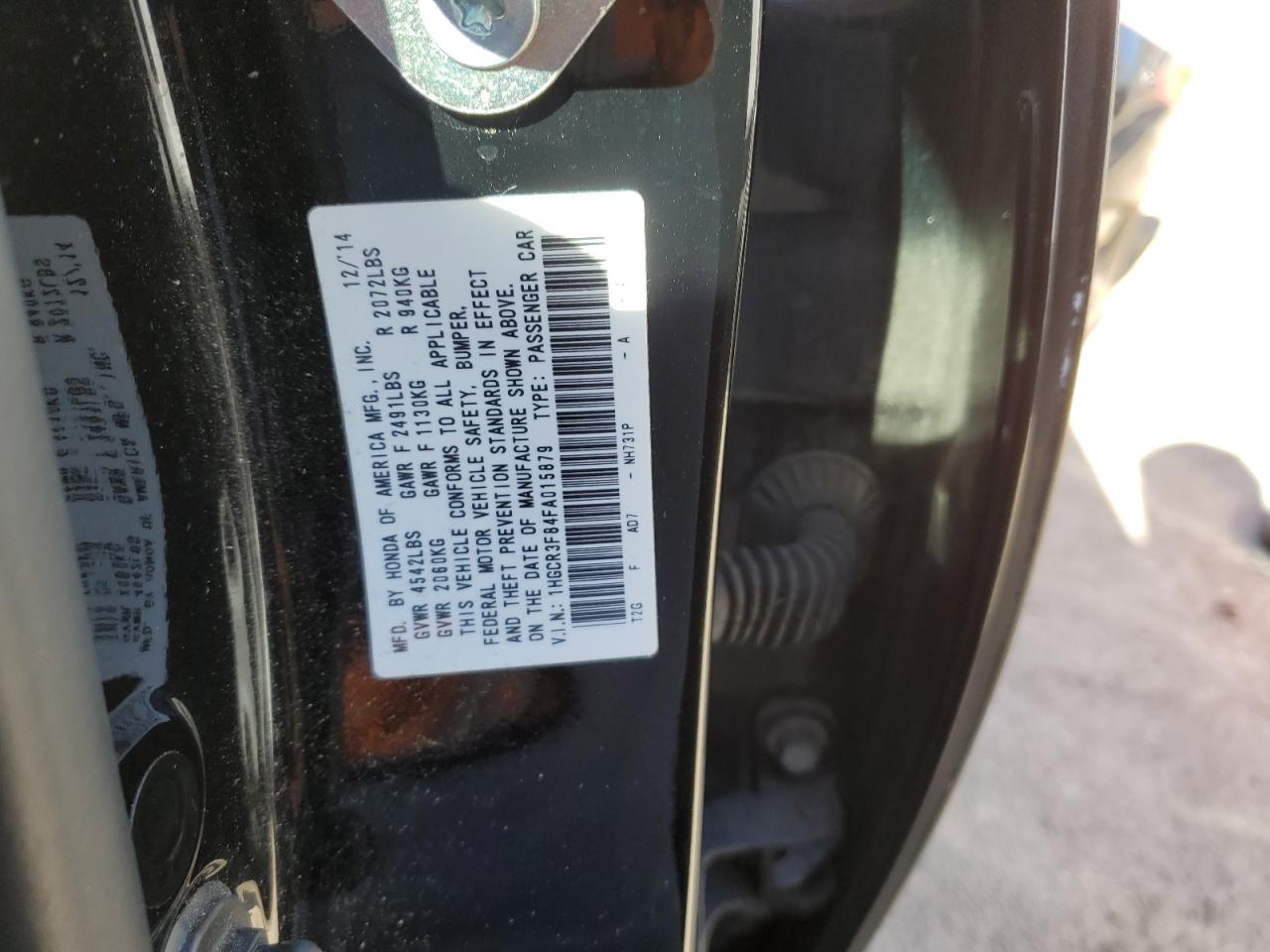 Photo 11 VIN: 1HGCR3F84FA015879 - HONDA ACCORD 