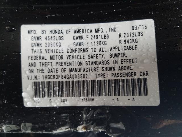 Photo 9 VIN: 1HGCR3F84GA003507 - HONDA ACCORD 