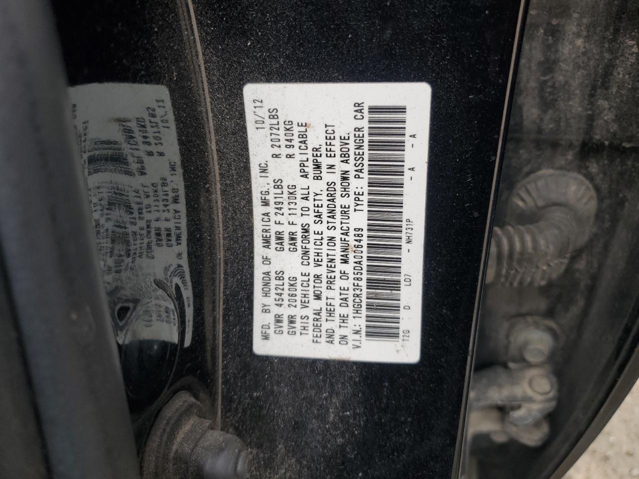 Photo 11 VIN: 1HGCR3F85DA006489 - HONDA ACCORD 