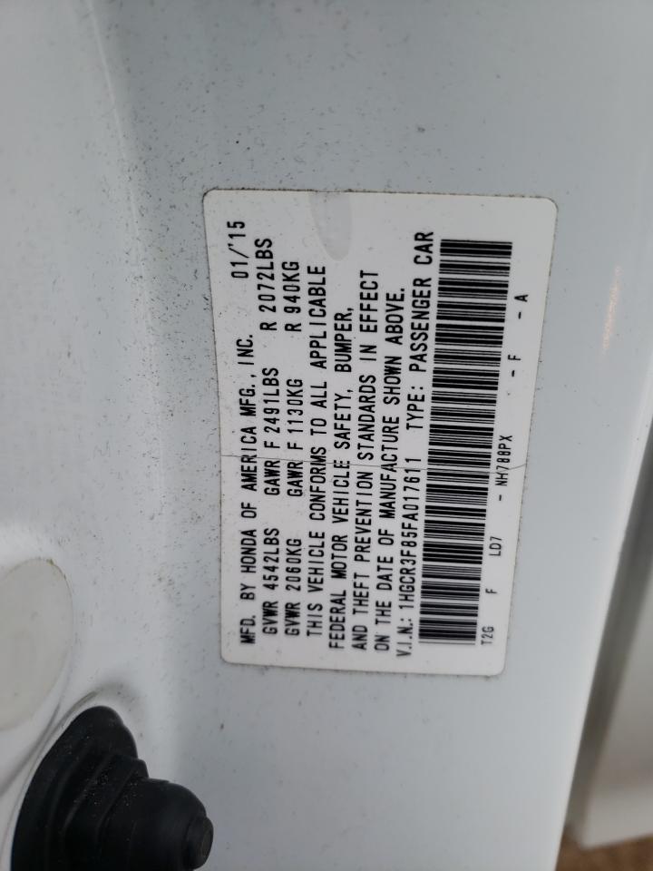 Photo 11 VIN: 1HGCR3F85FA017611 - HONDA ACCORD 