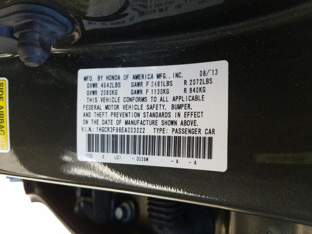 Photo 9 VIN: 1HGCR3F86EA003022 - HONDA ACCORD EXL 