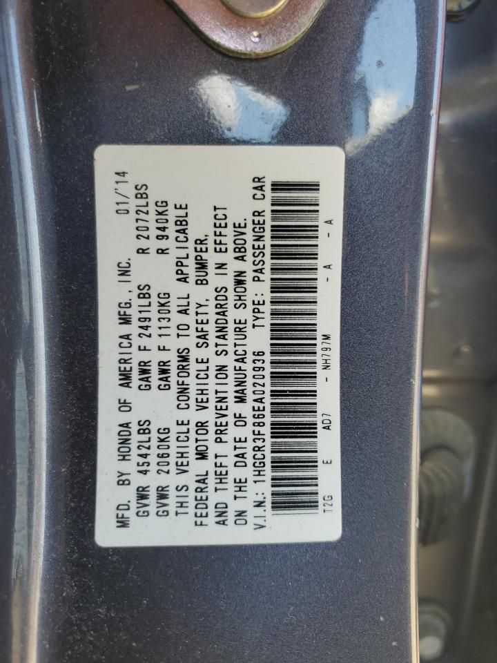 Photo 11 VIN: 1HGCR3F86EA020936 - HONDA ACCORD 