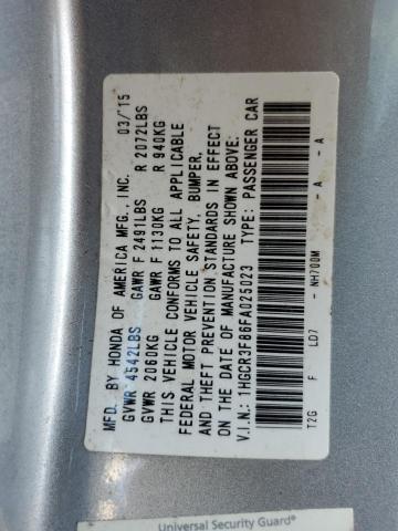 Photo 11 VIN: 1HGCR3F86FA025023 - HONDA ACCORD EXL 