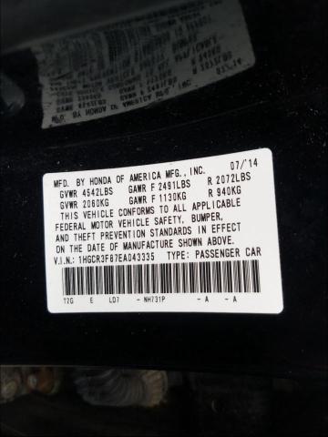 Photo 9 VIN: 1HGCR3F87EA043335 - HONDA ACCORD EXL 