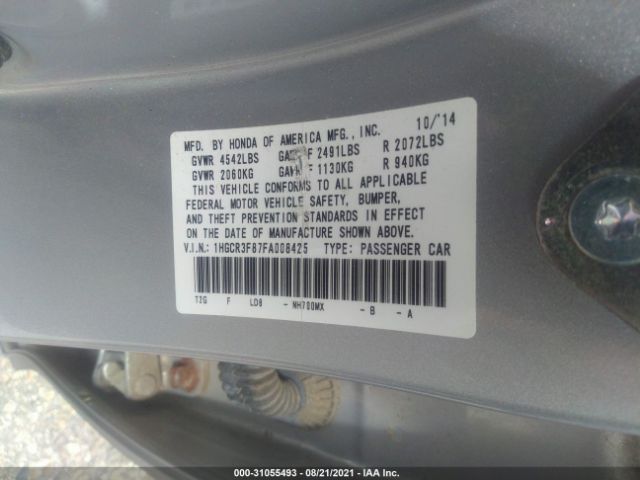 Photo 8 VIN: 1HGCR3F87FA008425 - HONDA ACCORD SEDAN 