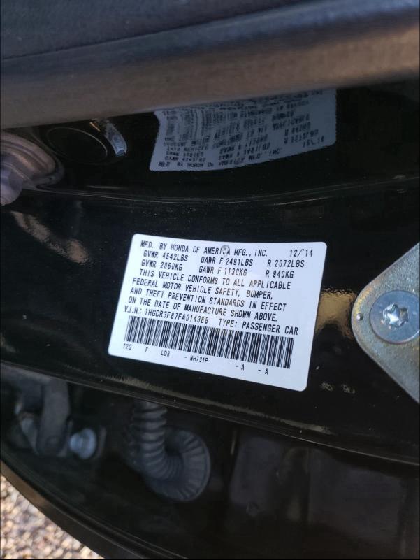 Photo 9 VIN: 1HGCR3F87FA014368 - HONDA ACCORD EXL 