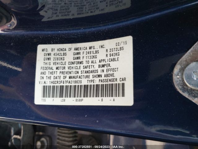 Photo 8 VIN: 1HGCR3F87FA019635 - HONDA ACCORD 