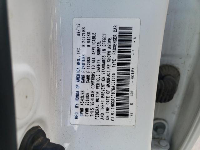 Photo 11 VIN: 1HGCR3F87GA001315 - HONDA ACCORD EXL 