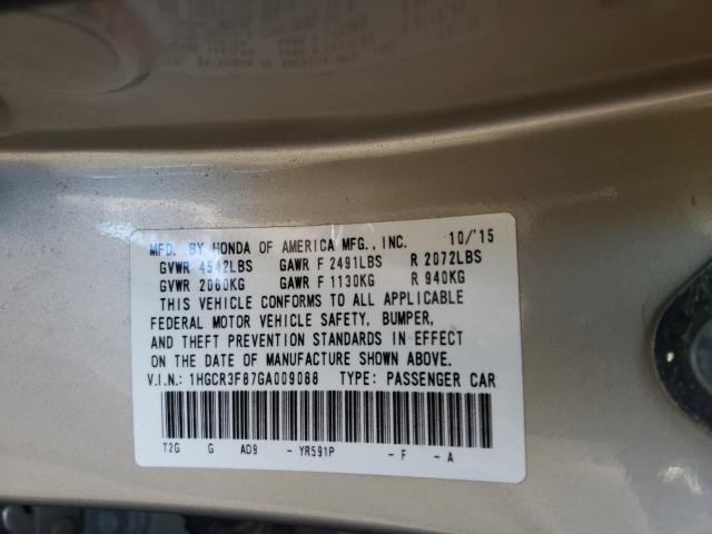 Photo 9 VIN: 1HGCR3F87GA009088 - HONDA ACCORD EXL 