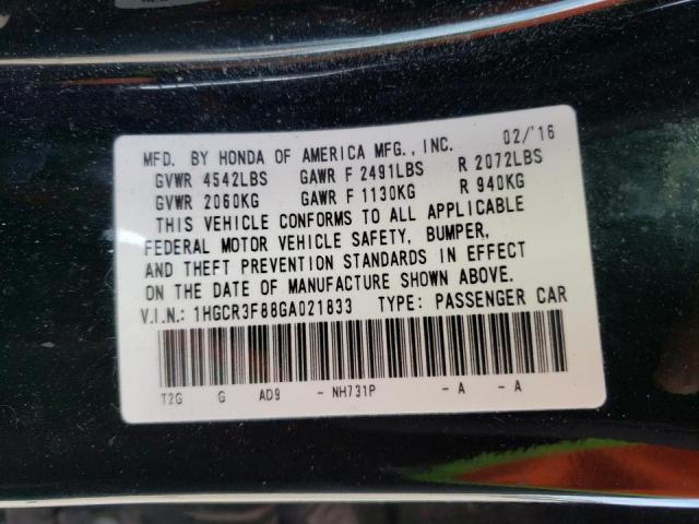 Photo 9 VIN: 1HGCR3F88GA021833 - HONDA ACCORD EXL 