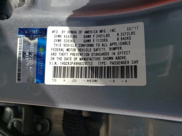 Photo 9 VIN: 1HGCR3F88HA026712 - HONDA ACCORD EXL 