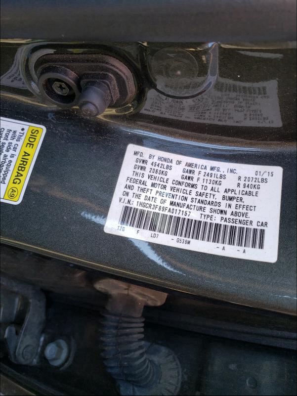 Photo 9 VIN: 1HGCR3F89FA017157 - HONDA ACCORD EXL 