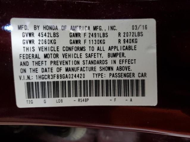 Photo 11 VIN: 1HGCR3F89GA024420 - HONDA ACCORD EXL 