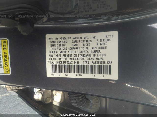 Photo 8 VIN: 1HGCR3F8XDA033459 - HONDA ACCORD SDN 