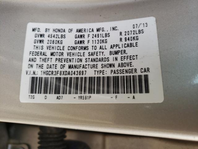 Photo 9 VIN: 1HGCR3F8XDA043697 - HONDA ACCORD EXL 