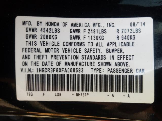 Photo 9 VIN: 1HGCR3F8XFA000593 - HONDA ACCORD EXL 