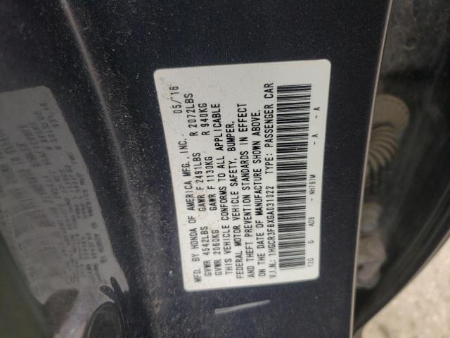 Photo 11 VIN: 1HGCR3F8XGA031022 - HONDA ACCORD EXL 