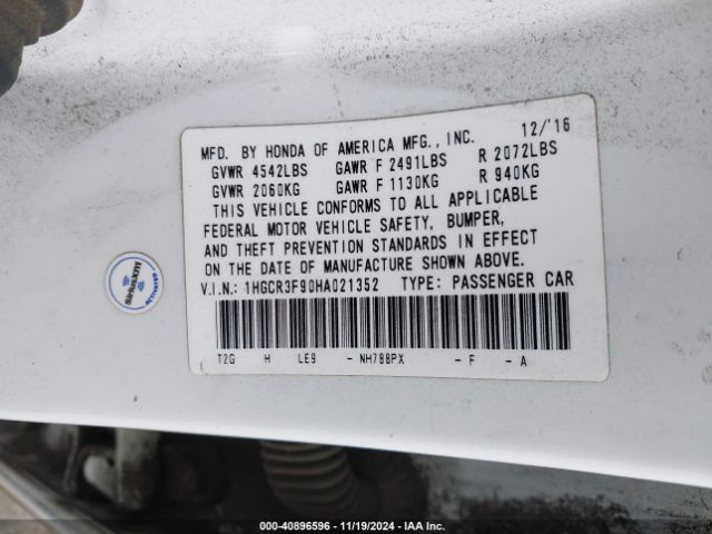 Photo 8 VIN: 1HGCR3F90HA021352 - HONDA ACCORD 