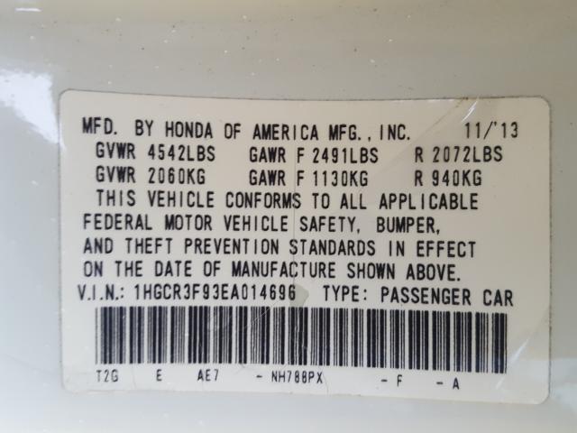 Photo 9 VIN: 1HGCR3F93EA014696 - HONDA ACCORD 