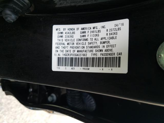 Photo 9 VIN: 1HGCR3F93GA027662 - HONDA ACCORD TOU 