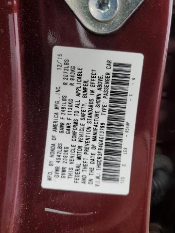 Photo 11 VIN: 1HGCR3F94GA013799 - HONDA ACCORD 