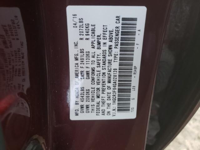 Photo 11 VIN: 1HGCR3F94GA028139 - HONDA ACCORD TOU 