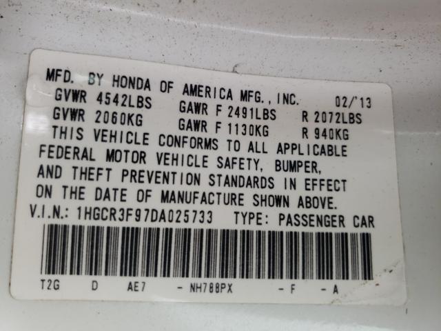 Photo 9 VIN: 1HGCR3F97DA025733 - HONDA ACCORD TOU 