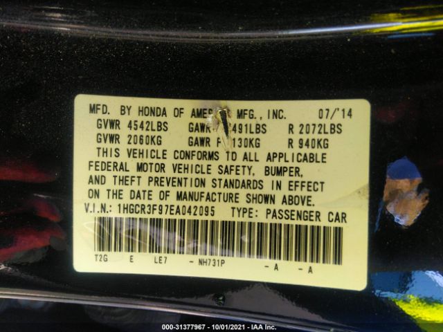 Photo 8 VIN: 1HGCR3F97EA042095 - HONDA ACCORD SEDAN 