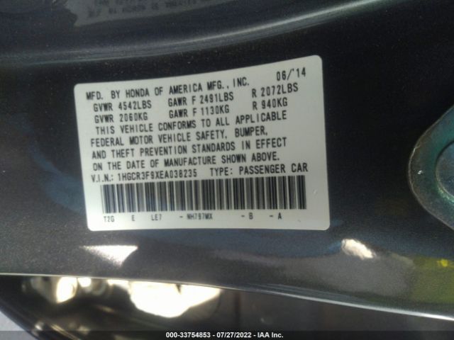 Photo 8 VIN: 1HGCR3F9XEA038235 - HONDA ACCORD SEDAN 