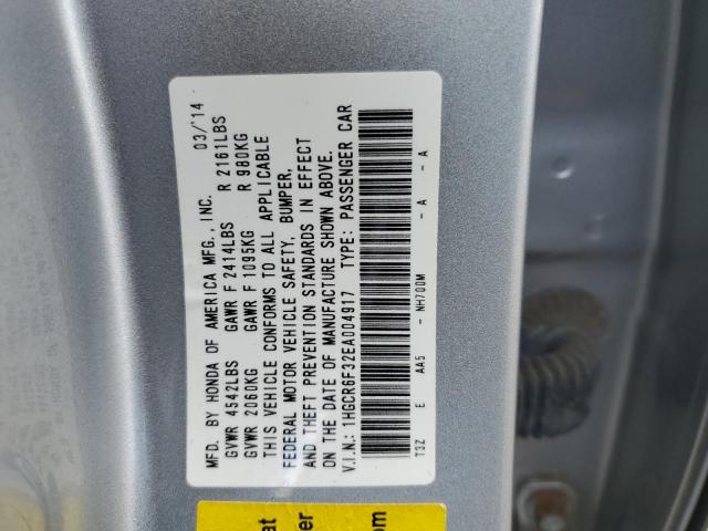 Photo 11 VIN: 1HGCR6F32EA004917 - HONDA ACCORD 