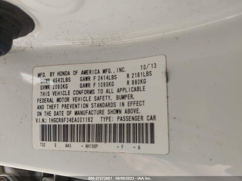 Photo 8 VIN: 1HGCR6F34EA001162 - HONDA ACCORD 