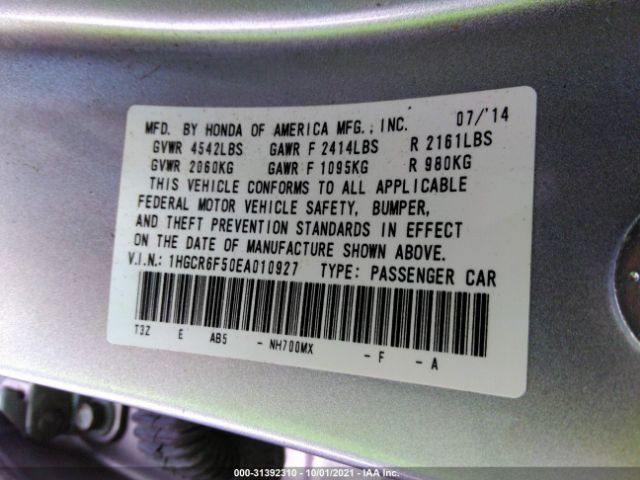 Photo 8 VIN: 1HGCR6F50EA010927 - HONDA ACCORD HYBRID 