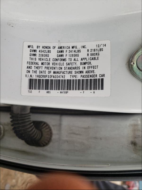 Photo 9 VIN: 1HGCR6F50FA004742 - HONDA ACCORD HYB 