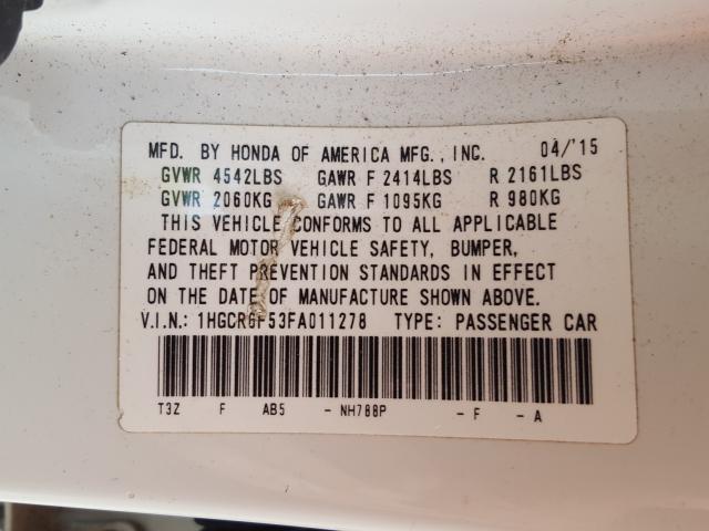 Photo 9 VIN: 1HGCR6F53FA011278 - HONDA ACCORD HYB 