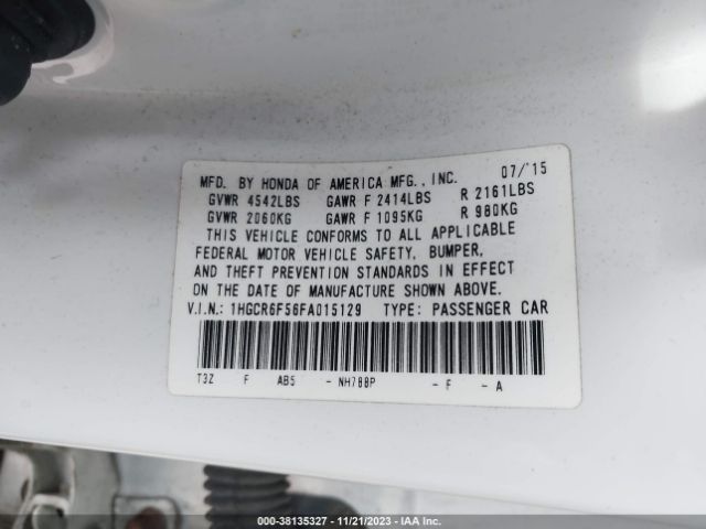 Photo 8 VIN: 1HGCR6F56FA015129 - HONDA ACCORD HYBRID 