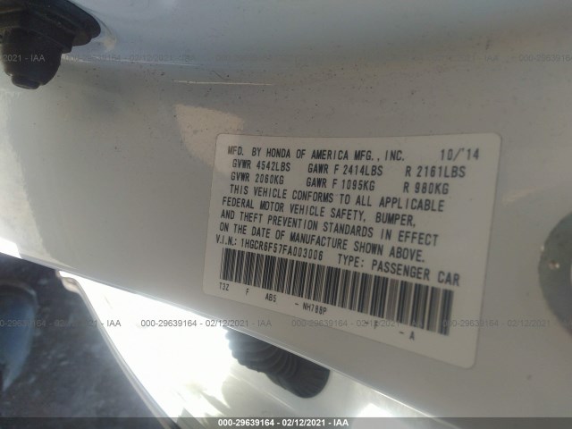 Photo 8 VIN: 1HGCR6F57FA003006 - HONDA ACCORD HYBRID 