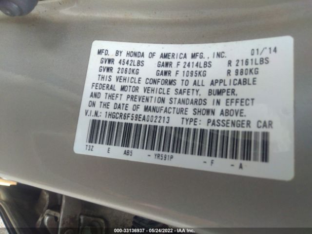 Photo 8 VIN: 1HGCR6F59EA002213 - HONDA ACCORD HYBRID 