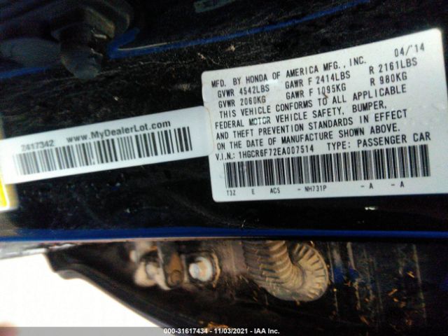 Photo 8 VIN: 1HGCR6F72EA007514 - HONDA ACCORD HYBRID 