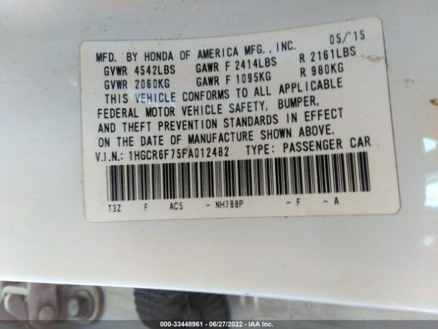 Photo 8 VIN: 1HGCR6F75FA012482 - HONDA ACCORD HYBRID 