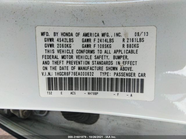 Photo 8 VIN: 1HGCR6F76EA000632 - HONDA ACCORD HYBRID 