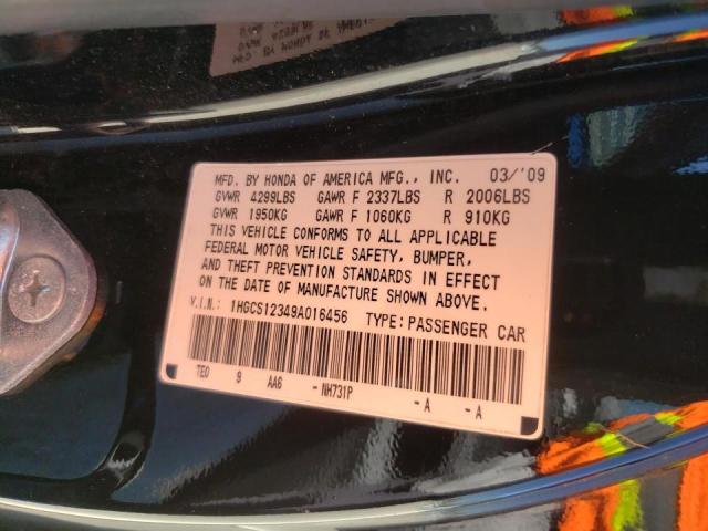 Photo 9 VIN: 1HGCS12349A016456 - HONDA ACCORD LX 