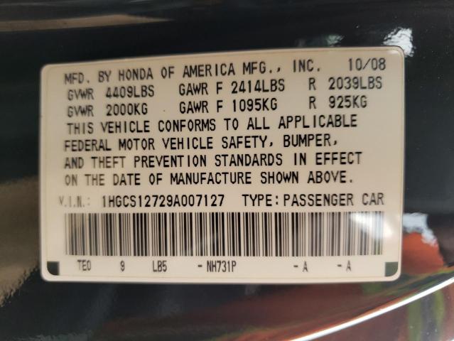 Photo 9 VIN: 1HGCS12729A007127 - HONDA ACCORD EX 