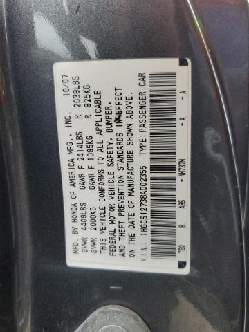 Photo 12 VIN: 1HGCS12738A002355 - HONDA ACCORD 